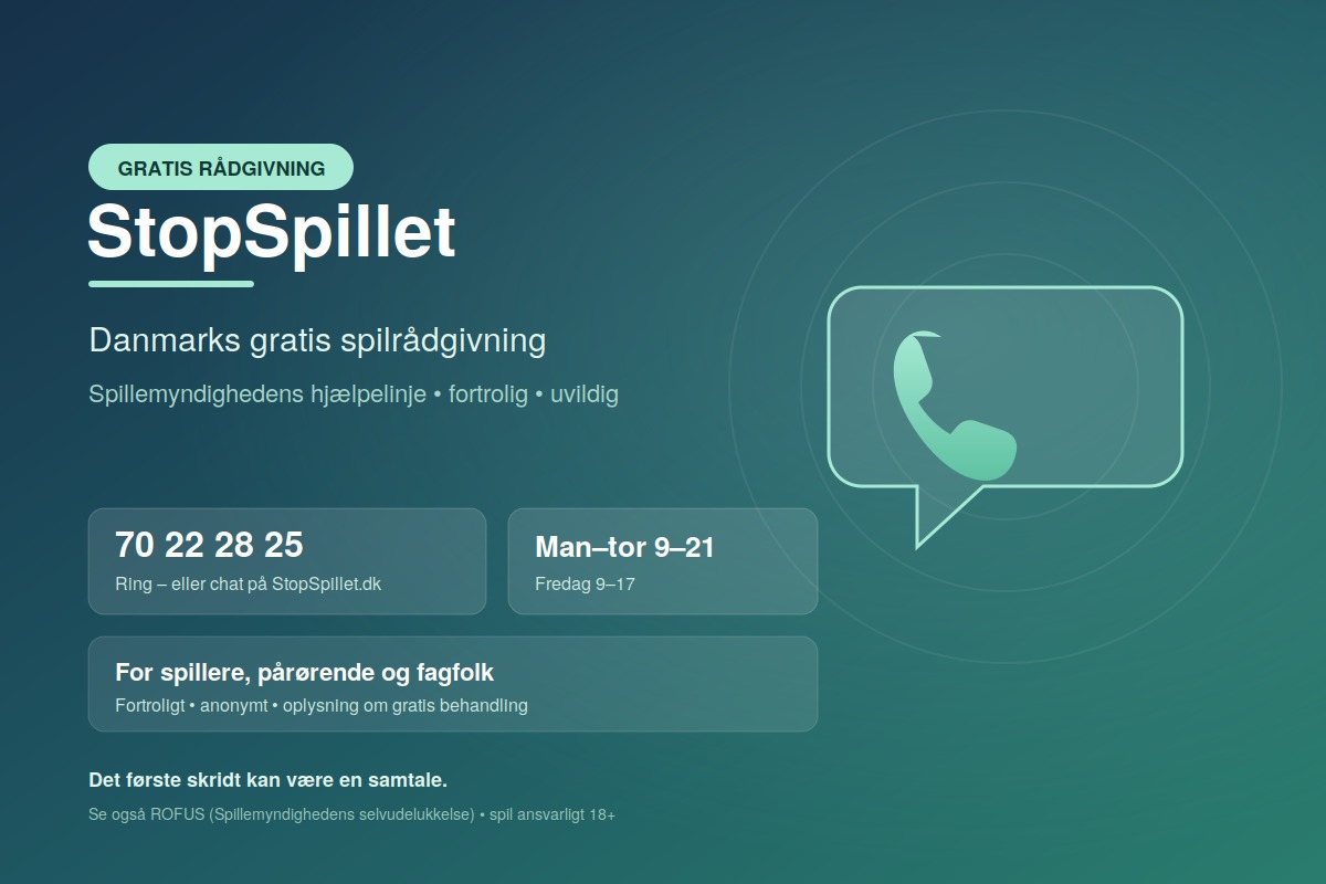StopSpillet – guide til Danmarks gratis spilrådgivning