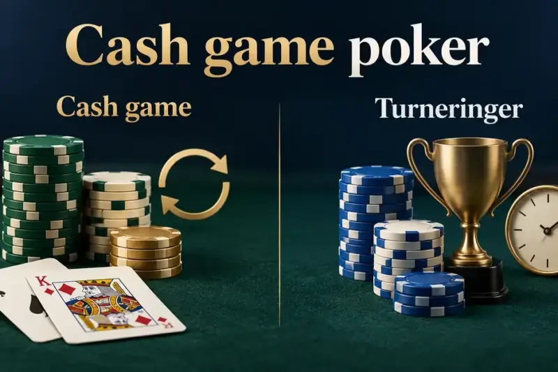 Cash game poker: Sådan adskiller det sig fra turneringer