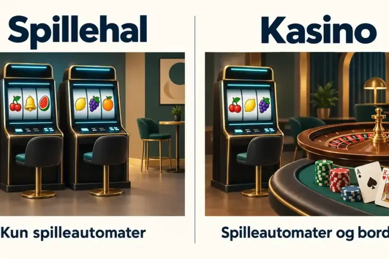 Forskel på spillehal og kasino: Sådan adskiller spilleautomaterne sig
